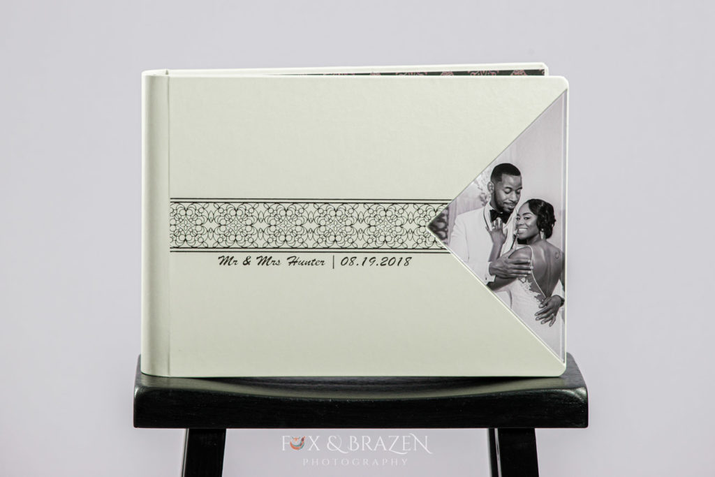 Leatherette Wedding album with photo of couple on cover