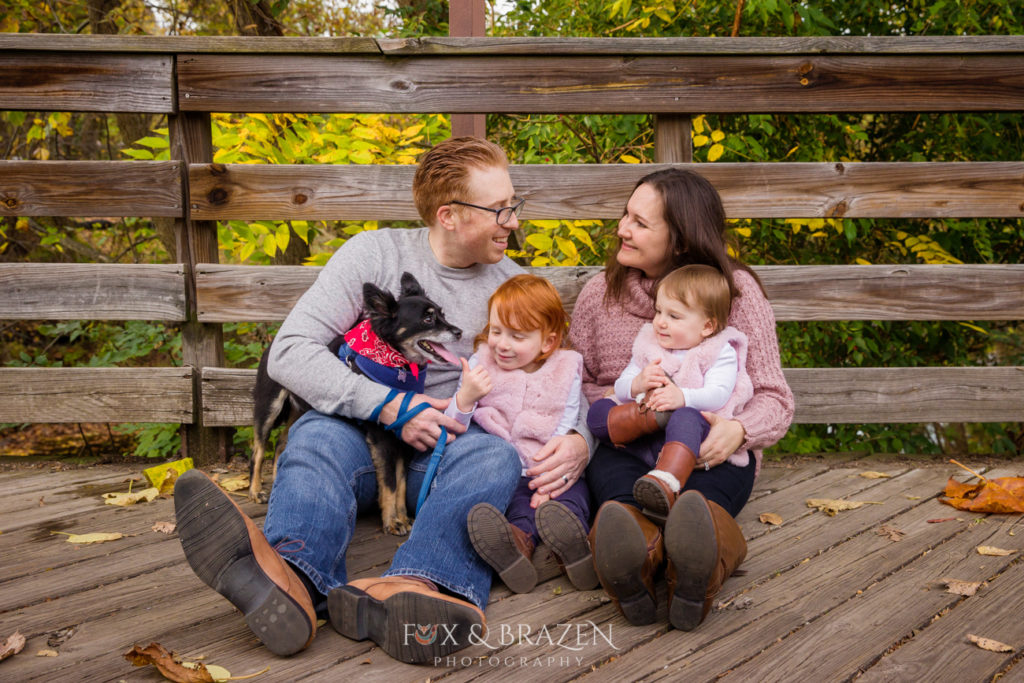 Family with dog at mini session