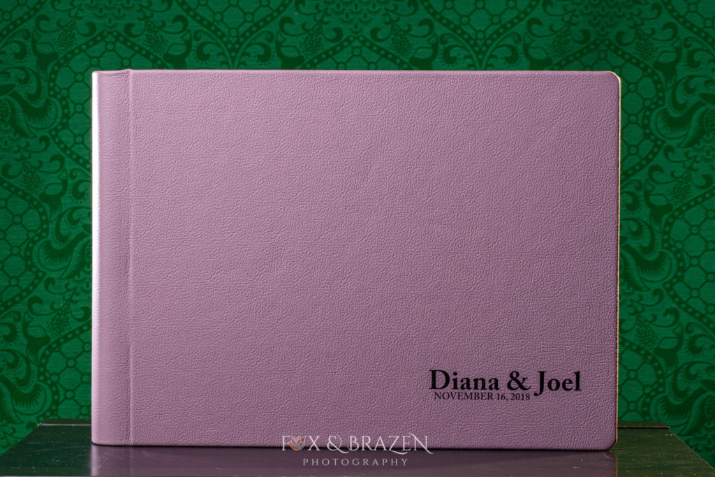 Panoramic Wedding Album with Purple Leather